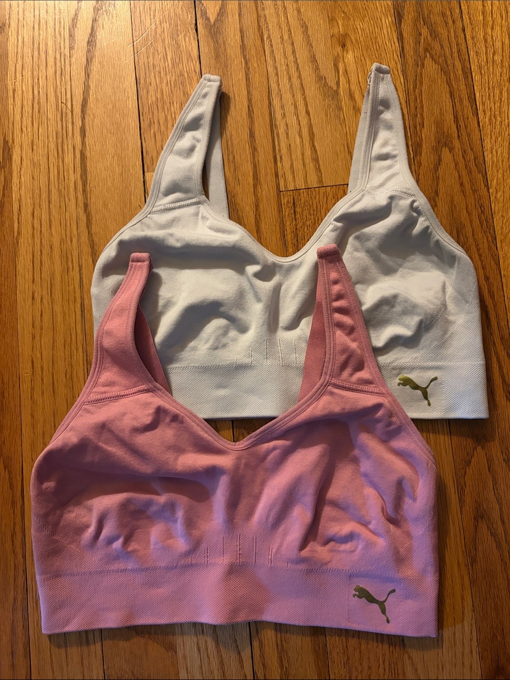 Puma Seamless Sports Bras — Pink and White Set
